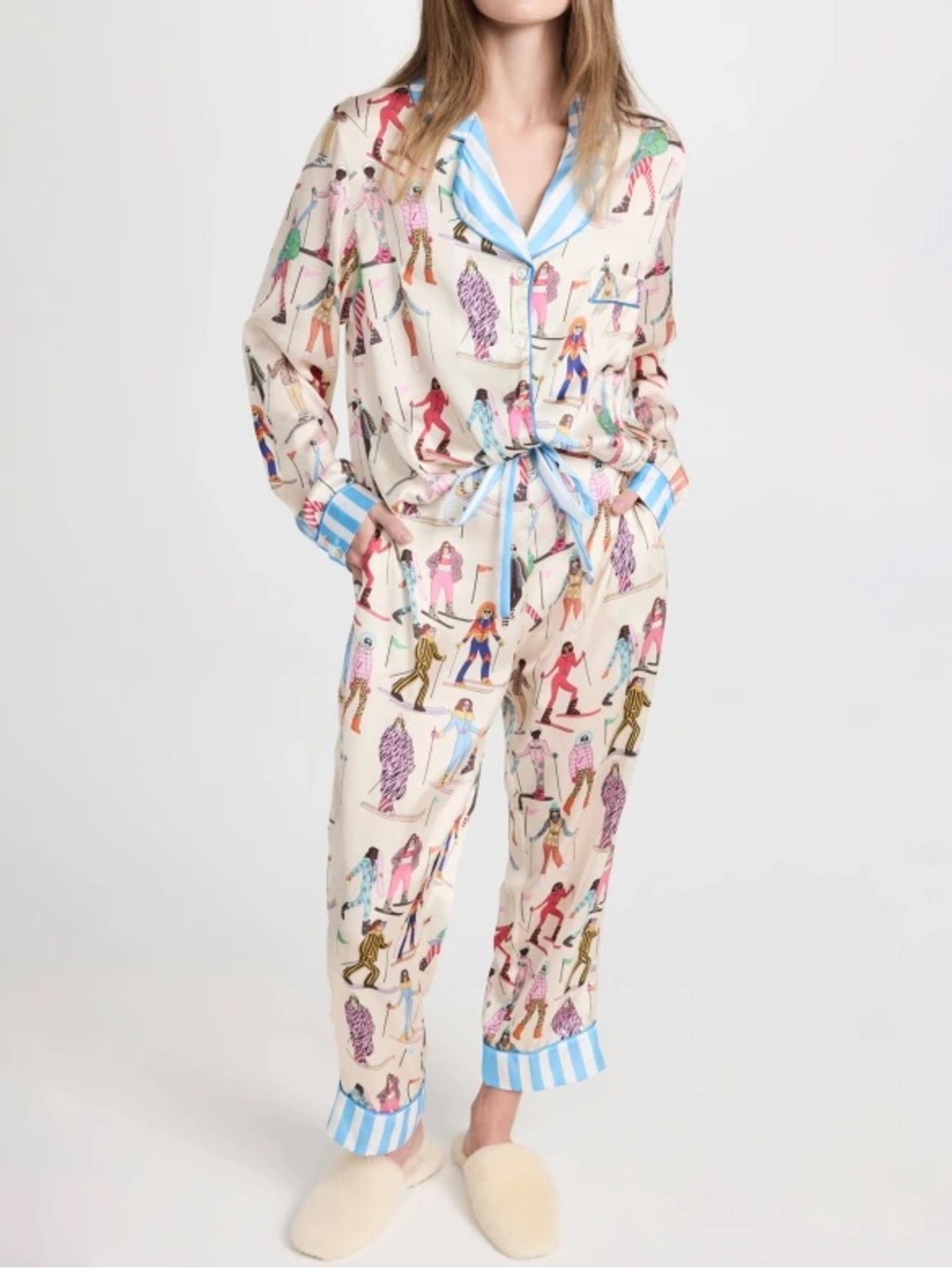 NWT SheShow Satin Ski PJ Set